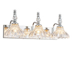 Vintage Clear Flower Glass Shade  Bathroom Vanity