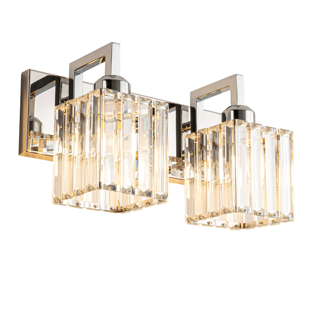 Modern Minimalist Vertical Rectangular Crystal Bathroom Vanity Light