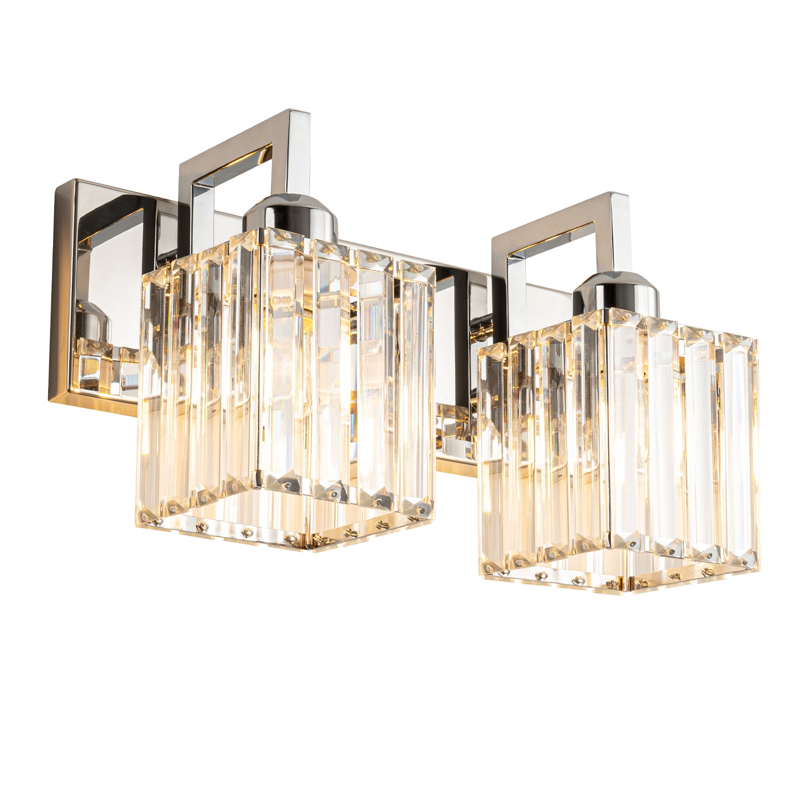 Modern Minimalist Vertical Rectangular Crystal Bathroom Vanity Light