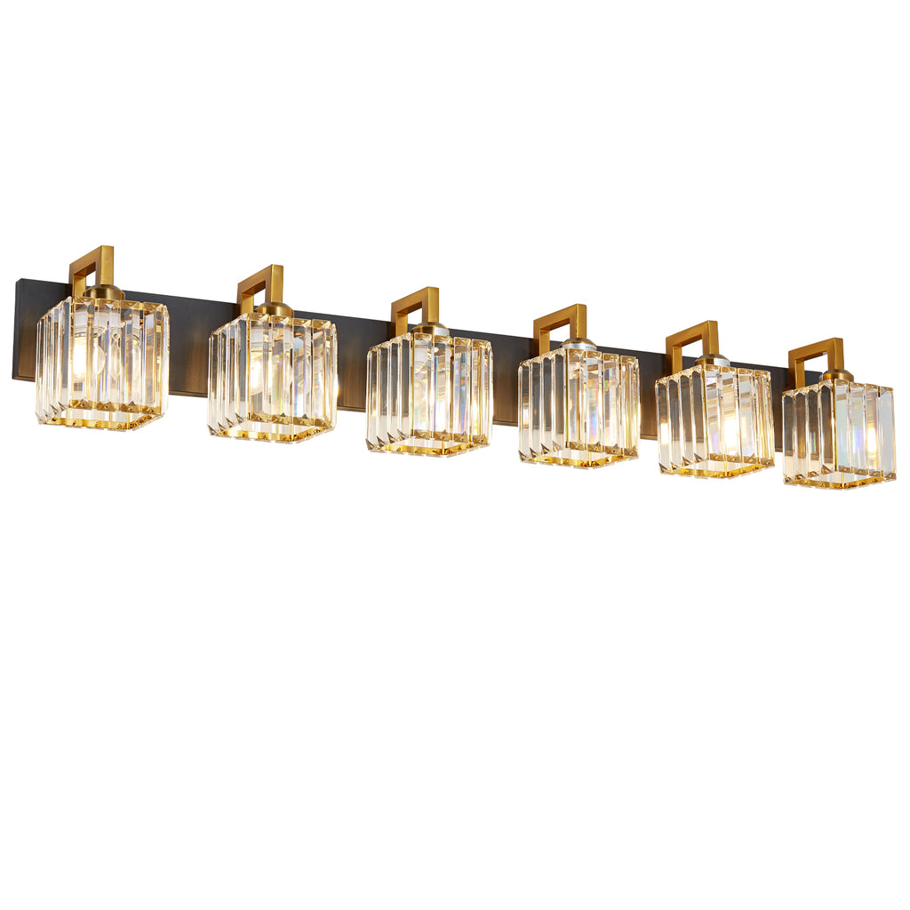 Modern Minimalist Vertical Rectangular Crystal Bathroom Vanity Light