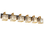 Modern Minimalist Vertical Rectangular Crystal Bathroom Vanity Light