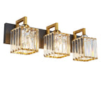 Modern Minimalist Vertical Rectangular Crystal Bathroom Vanity Light