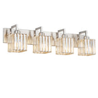 Modern Minimalist Vertical Rectangular Crystal Bathroom Vanity Light