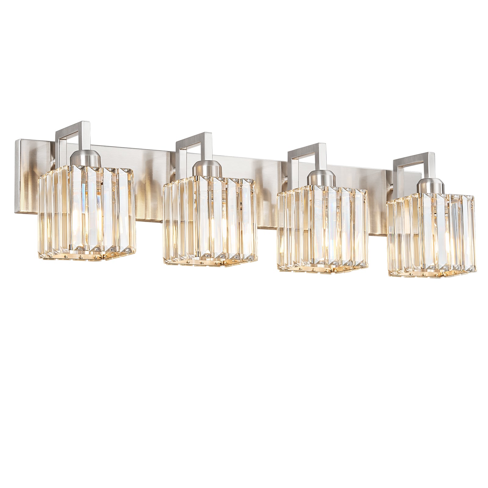 Modern Minimalist Vertical Rectangular Crystal Bathroom Vanity Light