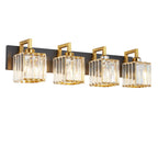Modern Minimalist Vertical Rectangular Crystal Bathroom Vanity Light