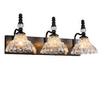 Vintage Clear Flower Glass Shade  Bathroom Vanity