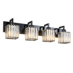 Modern Minimalist Vertical Rectangular Crystal Bathroom Vanity Light