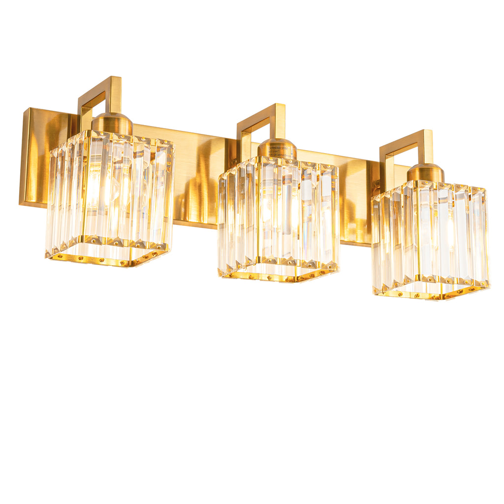 Modern Minimalist Vertical Rectangular Crystal Bathroom Vanity Light