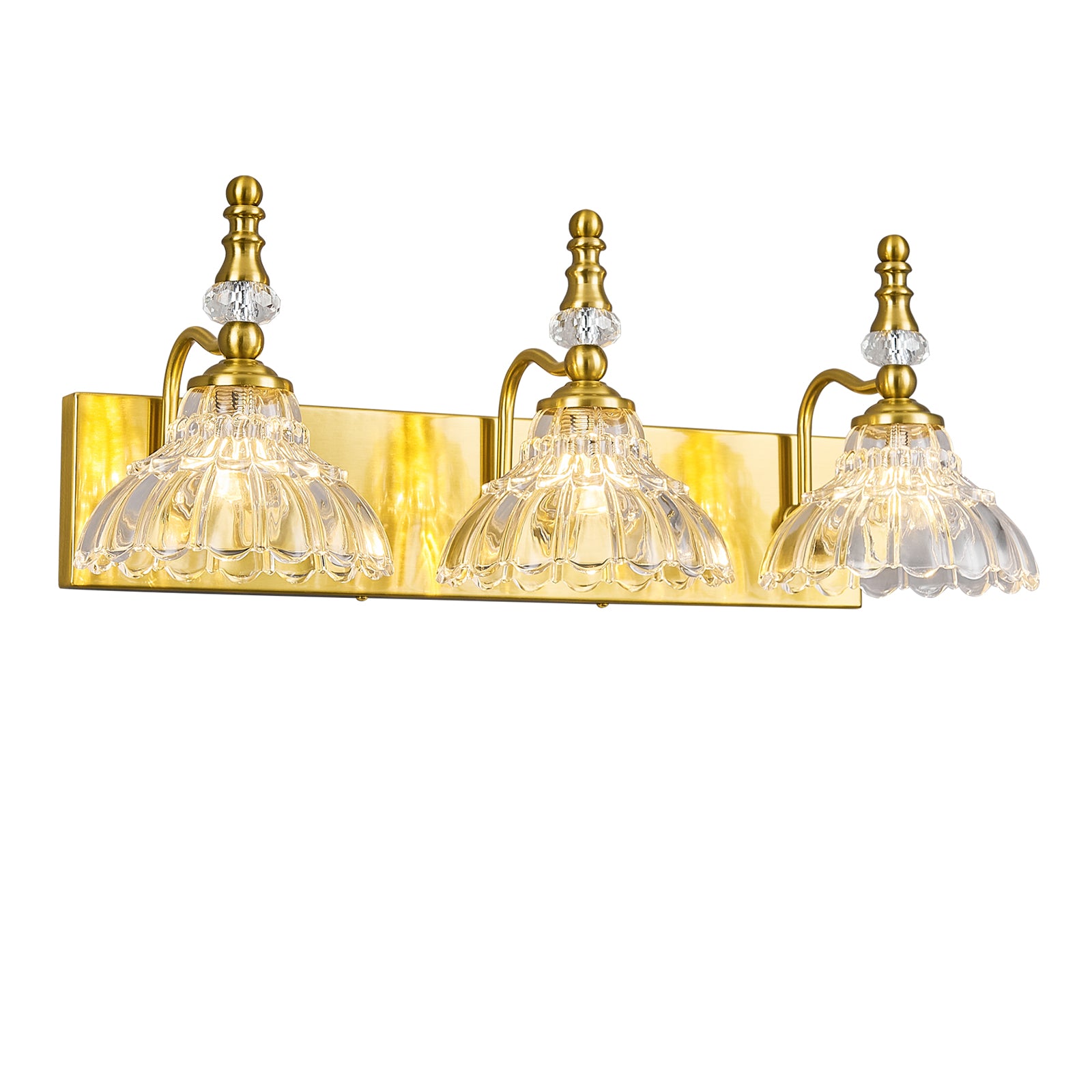 Vintage Clear Flower Glass Shade  Bathroom Vanity