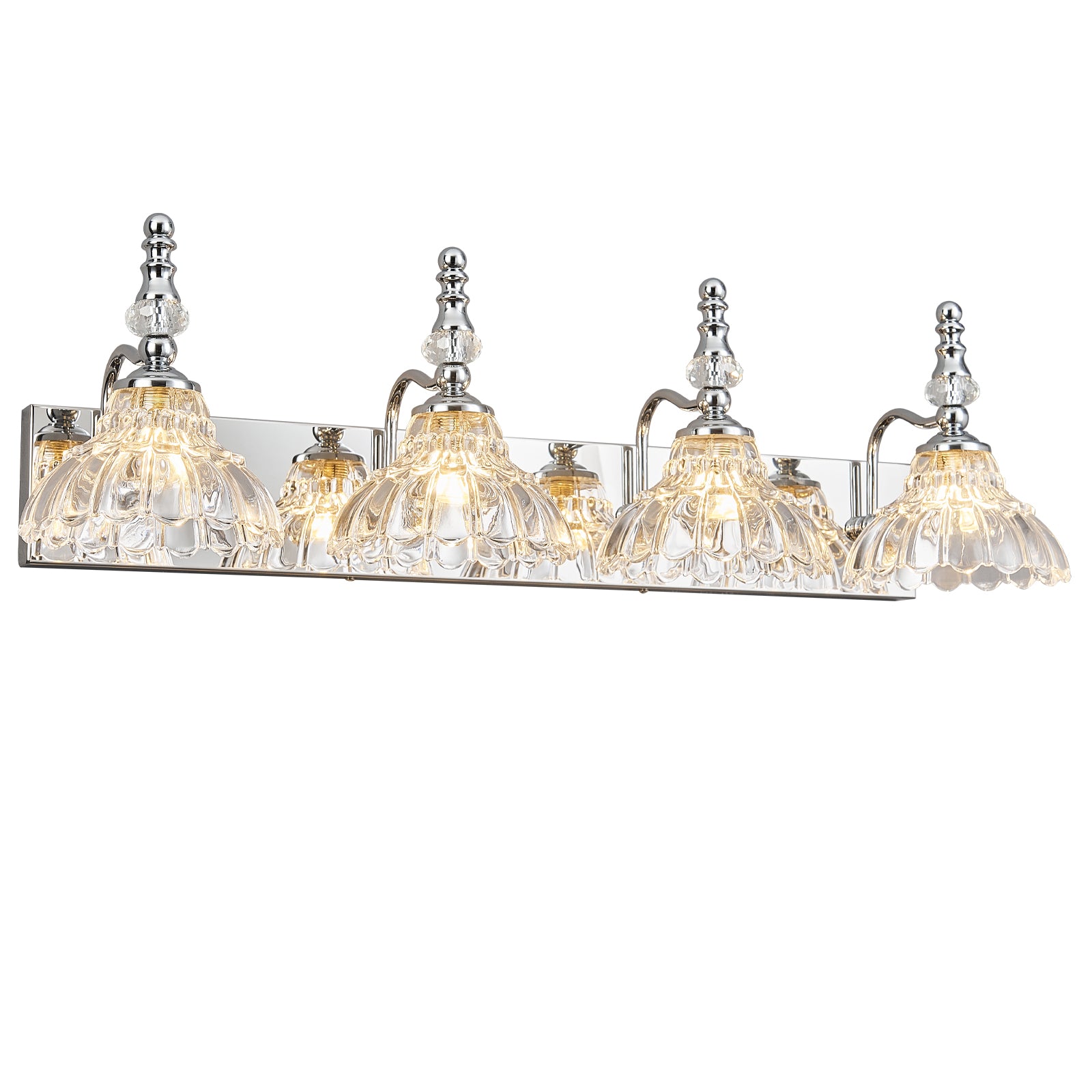 Vintage Clear Flower Glass Shade  Bathroom Vanity