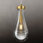 Raindrop Clear Solid Glass Adjustable Suspension Cord Pendant Light