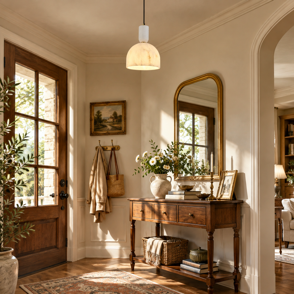 Minimalist Dome Alabaster Hanging Lamp for Kitchen Islands