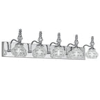 Vintage Embossed Textured Glass Curved Metal Arm Bathroom Vanity Light