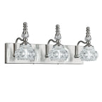 Vintage Embossed Textured Glass Curved Metal Arm Bathroom Vanity Light