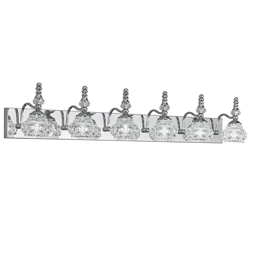 Vintage Embossed Textured Glass Curved Metal Arm Bathroom Vanity Light