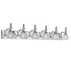 Vintage Embossed Textured Glass Curved Metal Arm Bathroom Vanity Light