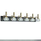 Vintage Embossed Textured Glass Curved Metal Arm Bathroom Vanity Light
