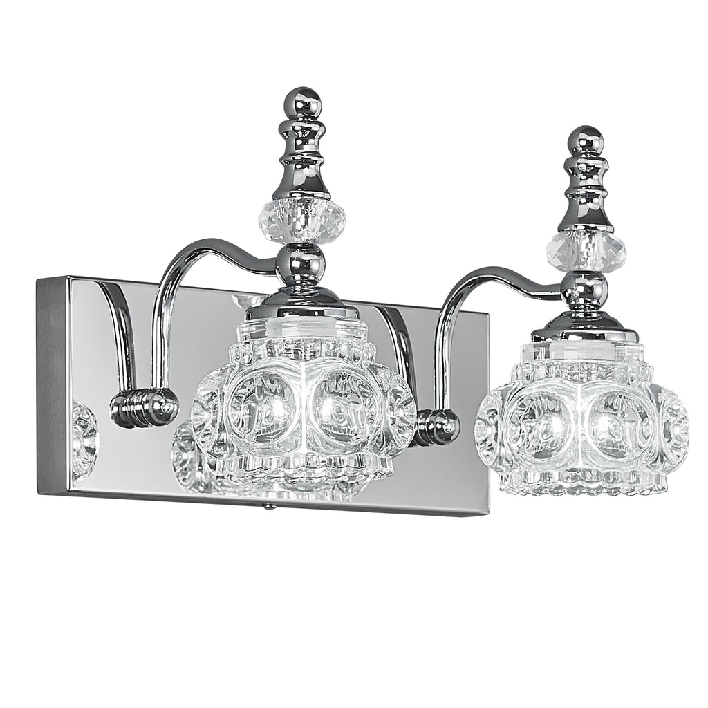Vintage Embossed Textured Glass Curved Metal Arm Bathroom Vanity Light