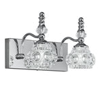 Vintage Embossed Textured Glass Curved Metal Arm Bathroom Vanity Light