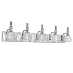 Vintage Embossed Textured Glass Curved Metal Arm Bathroom Vanity Light