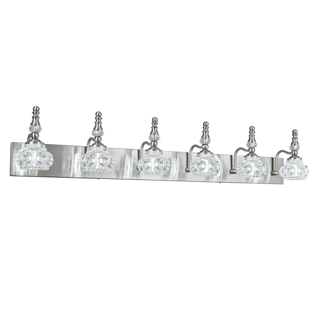 Vintage Embossed Textured Glass Curved Metal Arm Bathroom Vanity Light