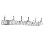 Vintage Embossed Textured Glass Curved Metal Arm Bathroom Vanity Light