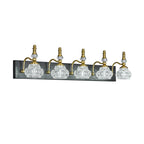 Vintage Embossed Textured Glass Curved Metal Arm Bathroom Vanity Light