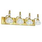 Vintage Embossed Textured Glass Curved Metal Arm Bathroom Vanity Light