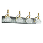 Vintage Embossed Textured Glass Curved Metal Arm Bathroom Vanity Light