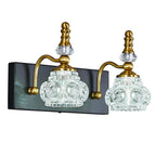 Vintage Embossed Textured Glass Curved Metal Arm Bathroom Vanity Light