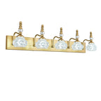 Vintage Embossed Textured Glass Curved Metal Arm Bathroom Vanity Light