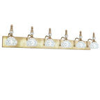 Vintage Embossed Textured Glass Curved Metal Arm Bathroom Vanity Light