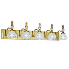 Vintage Embossed Textured Glass Curved Metal Arm Bathroom Vanity Light
