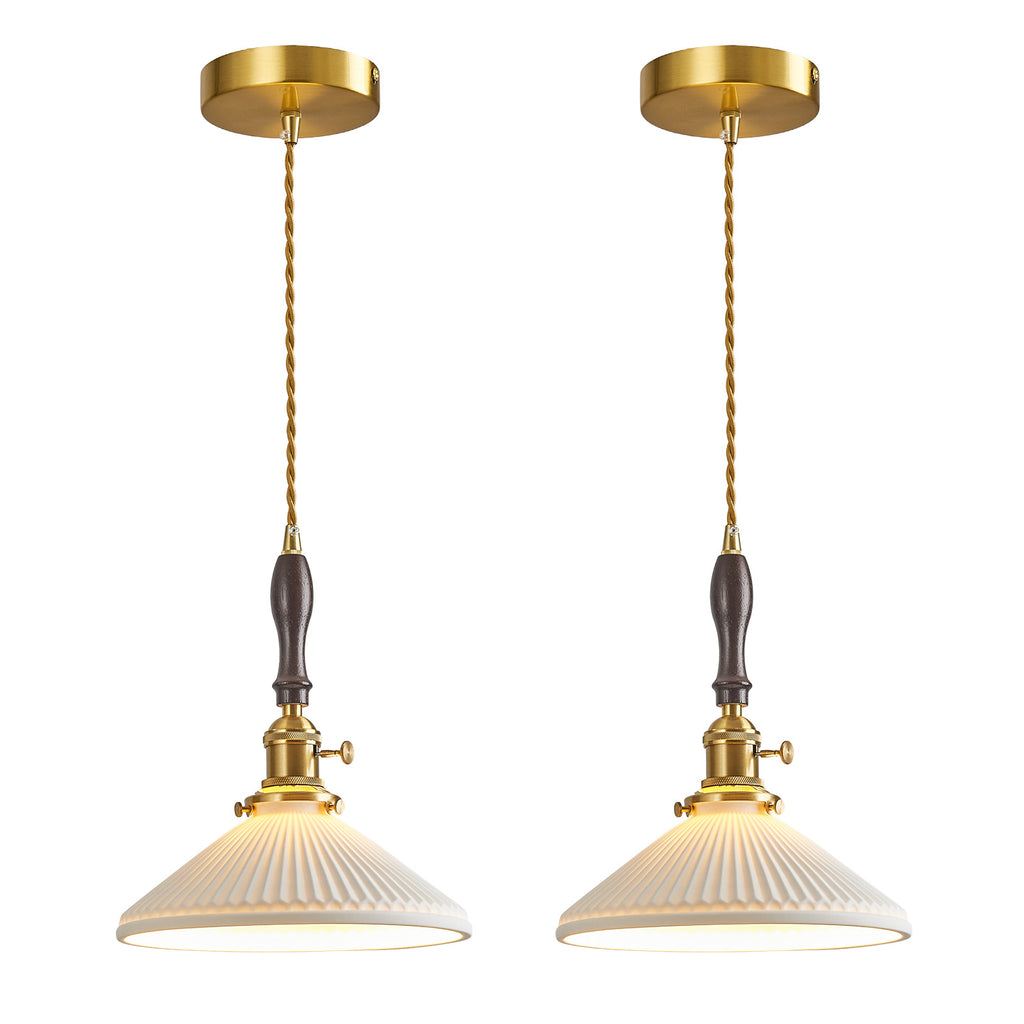 Retro Nordic Striped Ceramic Pendant Light Series