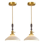 Retro Nordic Striped Ceramic Pendant Light Series