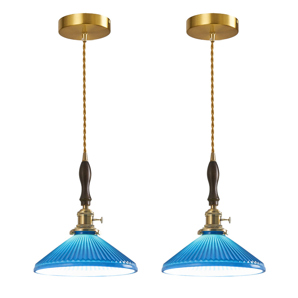 Retro Nordic Striped Ceramic Pendant Light Series