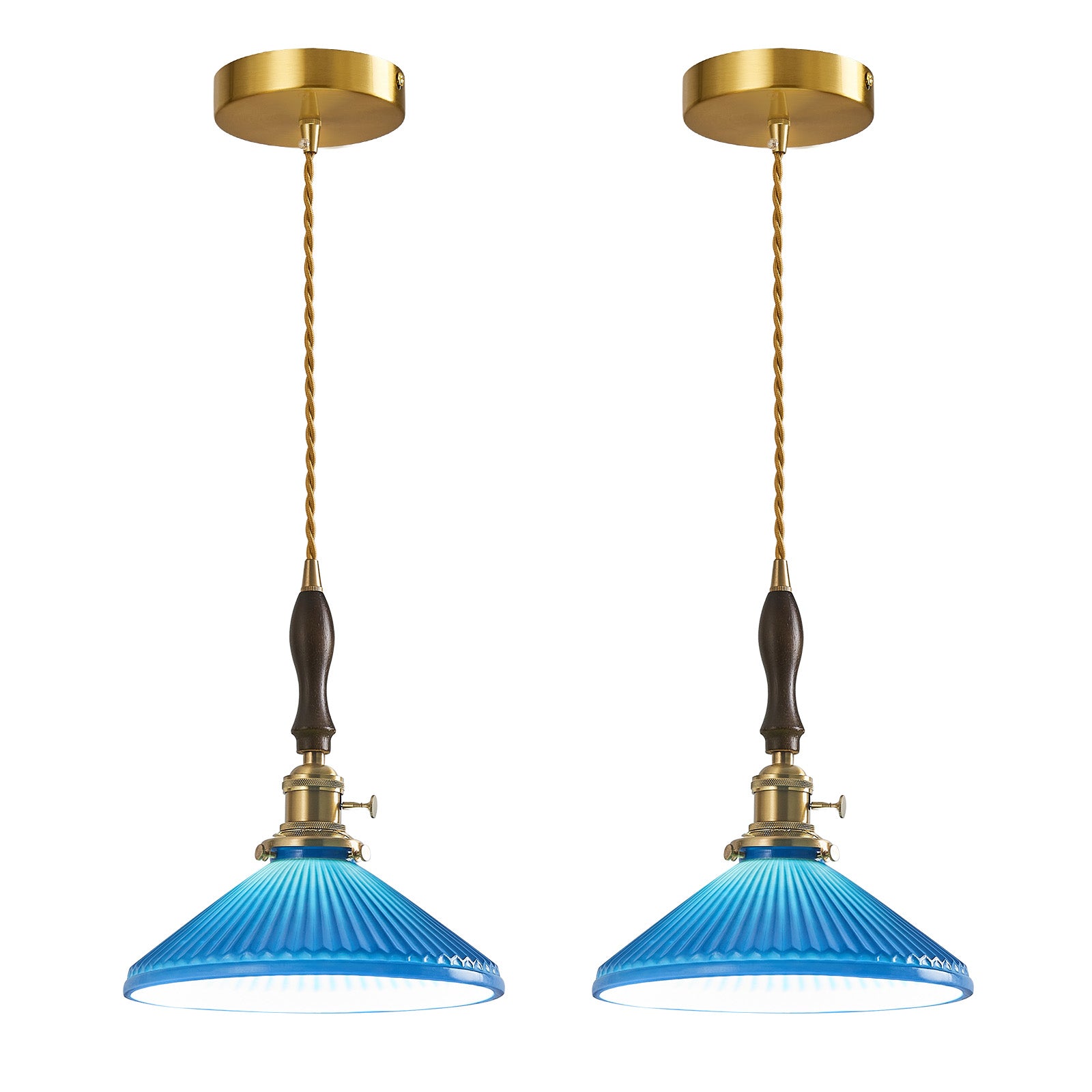 Retro Nordic Striped Ceramic Pendant Light Series