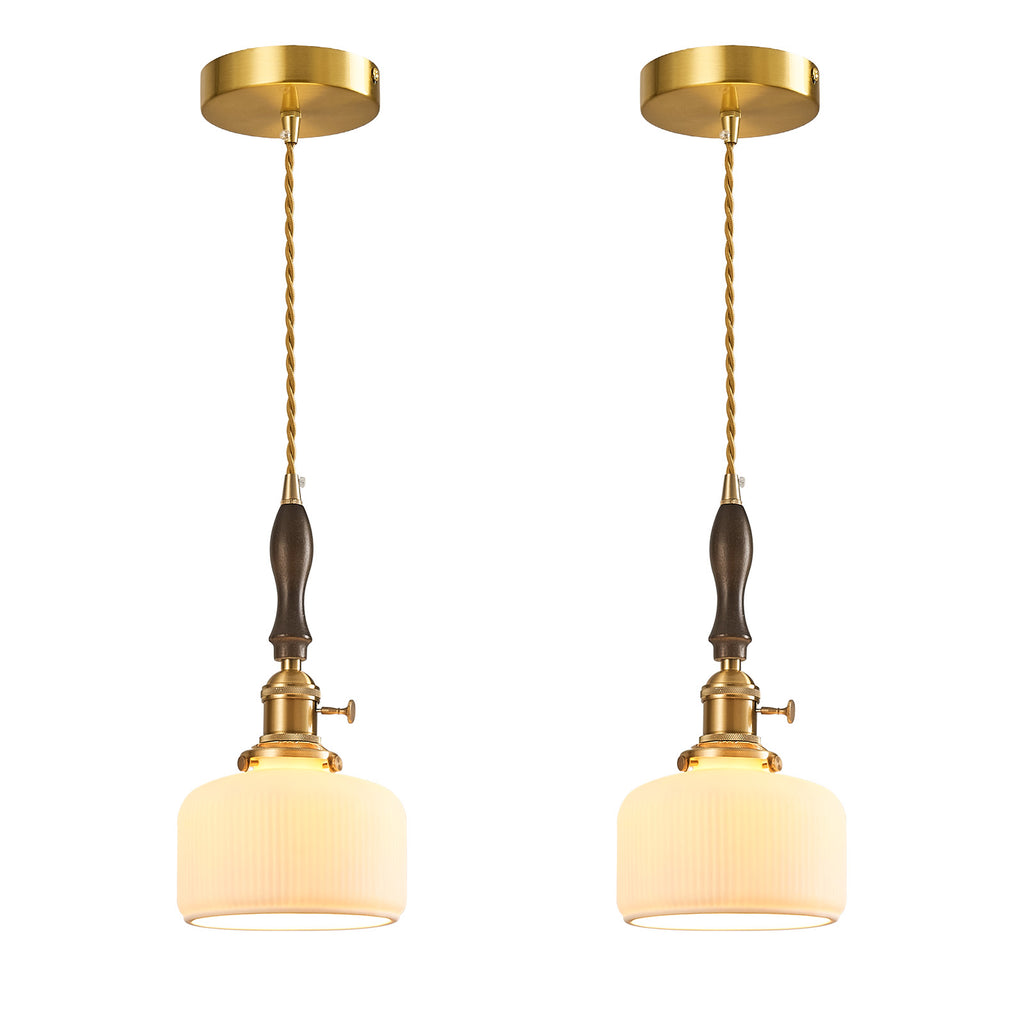 Retro Nordic Striped Ceramic Pendant Light Series