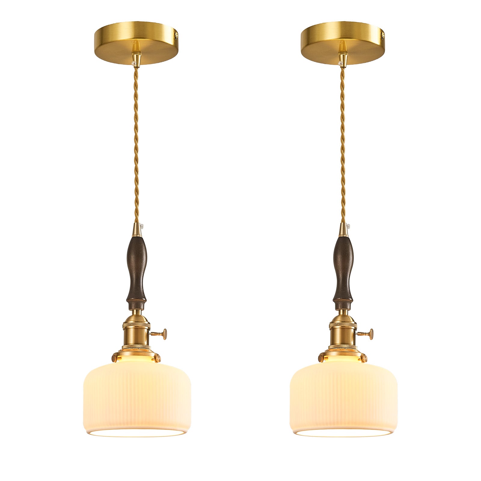 Retro Nordic Striped Ceramic Pendant Light Series