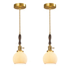 Retro Nordic Striped Ceramic Pendant Light Series