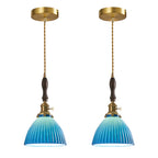 Retro Nordic Striped Ceramic Pendant Light Series