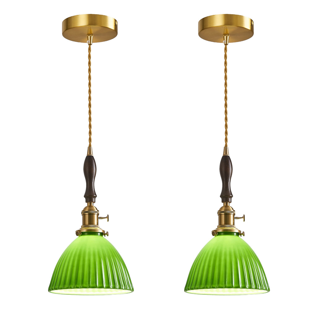Retro Nordic Striped Ceramic Pendant Light Series
