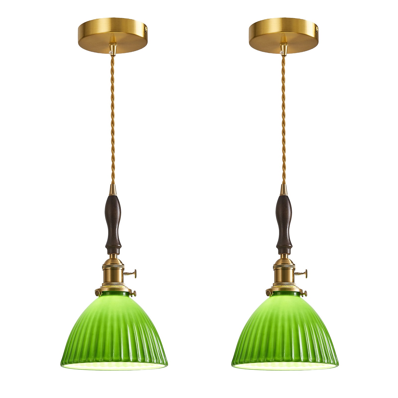 Retro Nordic Striped Ceramic Pendant Light Series