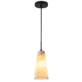 Modern Tapered Cone Natural Alabaster Single Pendant Light