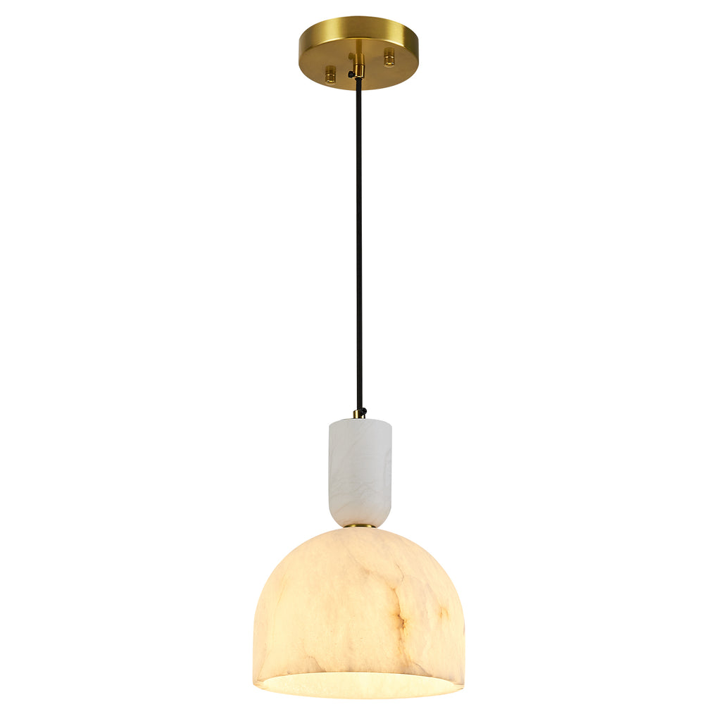 Minimalist Dome Alabaster Hanging Lamp for Kitchen Islands