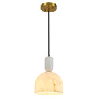 Minimalist Dome Alabaster Hanging Lamp for Kitchen Islands