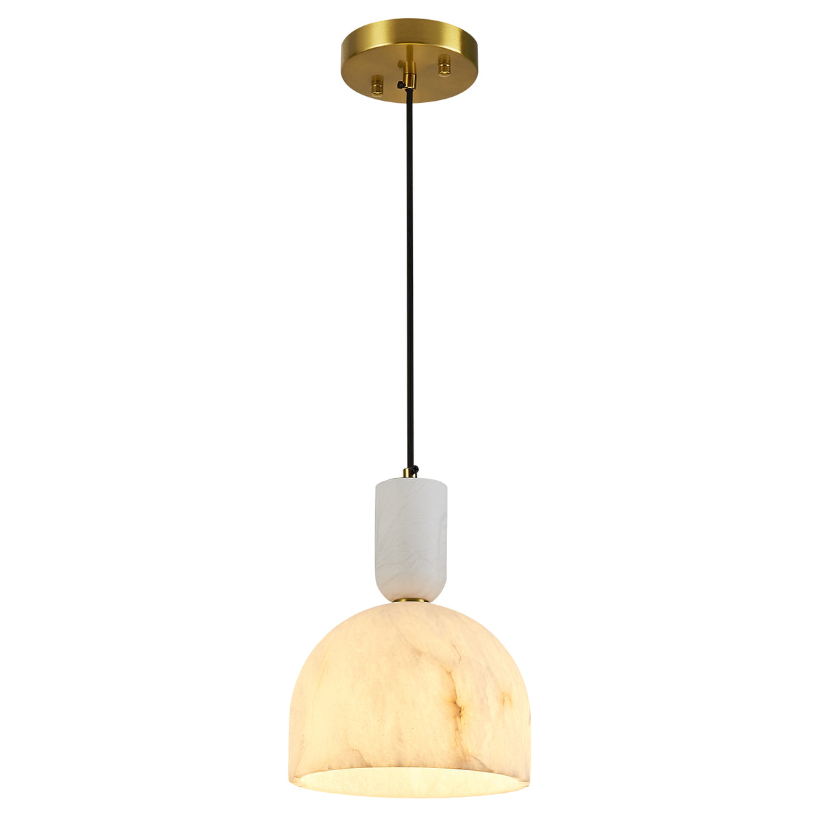 Minimalist Dome Alabaster Hanging Lamp for Kitchen Islands