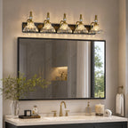 Vintage Clear Flower Glass Shade  Bathroom Vanity