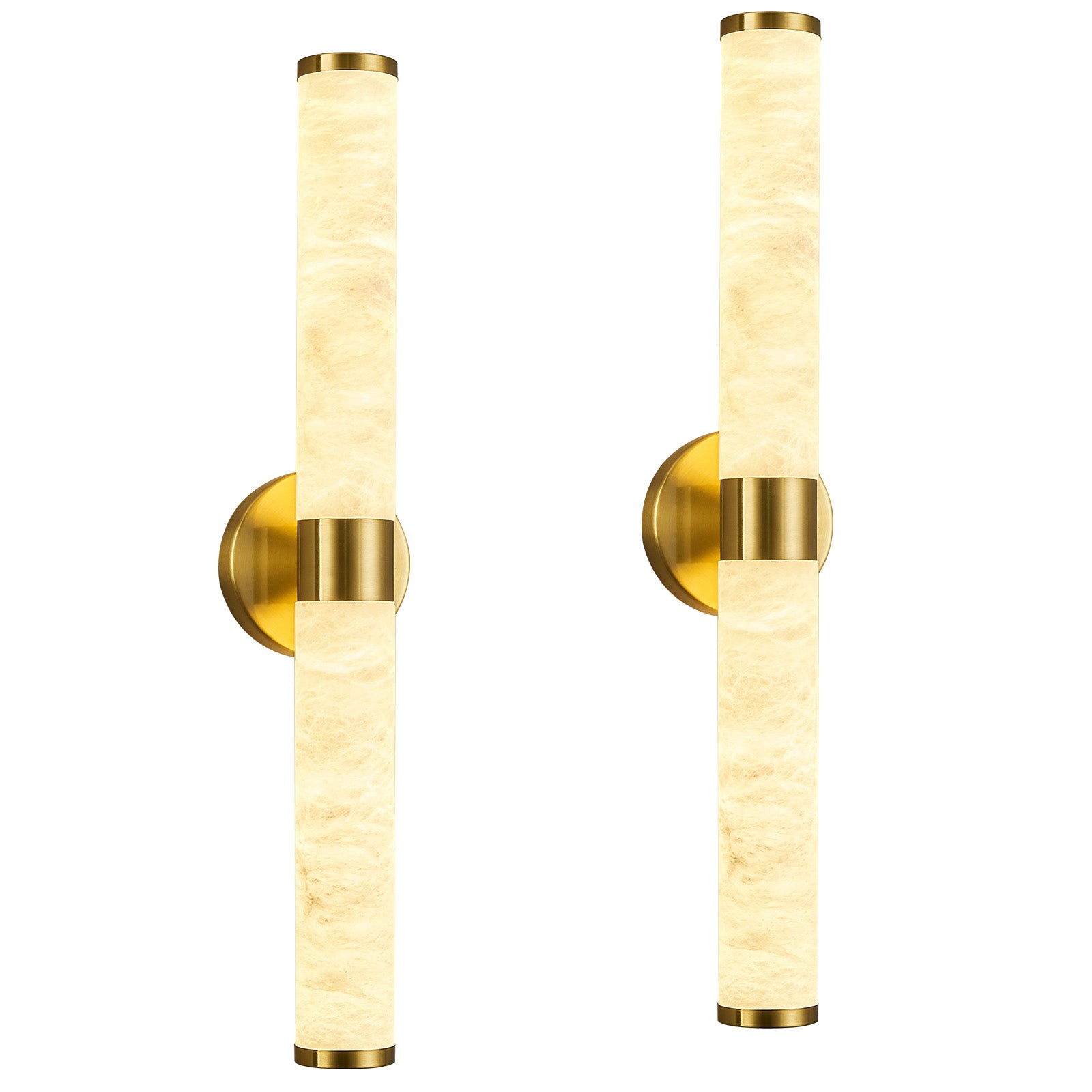 Natural Alabaster LED Wall Sconces Set of Two