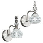 Vintage Embossed Textured Glass Curved Metal Arm Bathroom Vanity Light